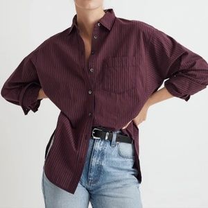 Madewell Poplin Side-Panel Dolman Button-Up